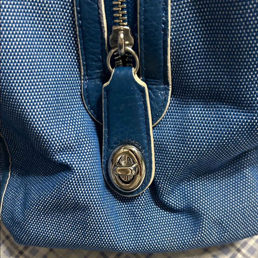 Coach Blue Denim purse with Carriage Design Coach Edie - Picture 10 of 13